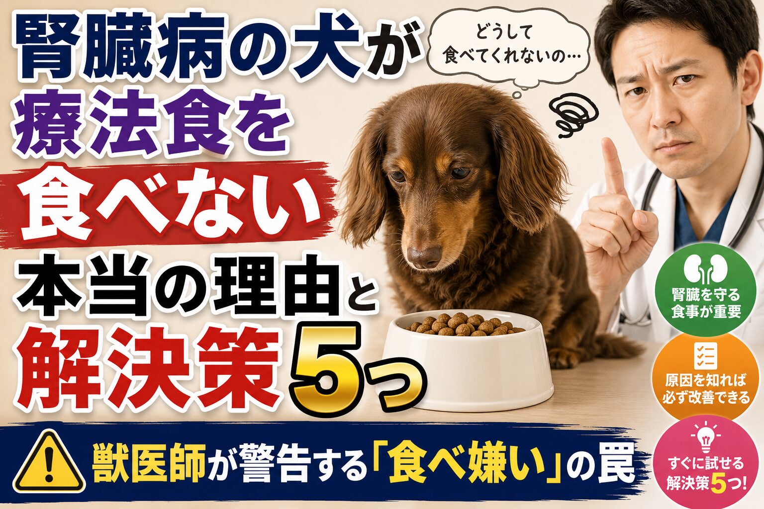 腎臓病の犬が療法食を食べない本当の理由と解決策5つ｜獣医師が警告する「食べ嫌い」の罠