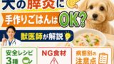 犬の膵炎に手作りごはんはOK？獣医師が解説｜安全レシピ3種・NG食材・病態別の注意点