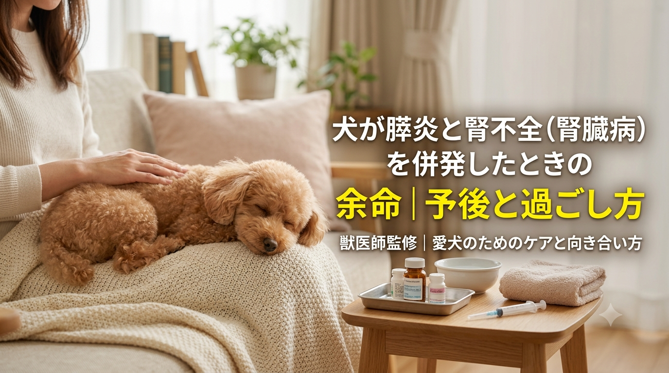 犬が膵炎と腎不全（腎臓病）を併発したときの余命｜予後と過ごし方